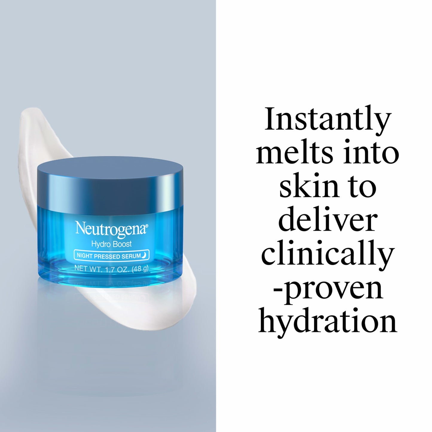Neutrogena Hydro Boost Night Pressed Serum - with Hyaluronic Acid & Antioxidants, Hydrating Face Moisturizer that Restores & Revitalizes Skin Overnight, for Normal to Extra Dry Skin, 1.7 oz