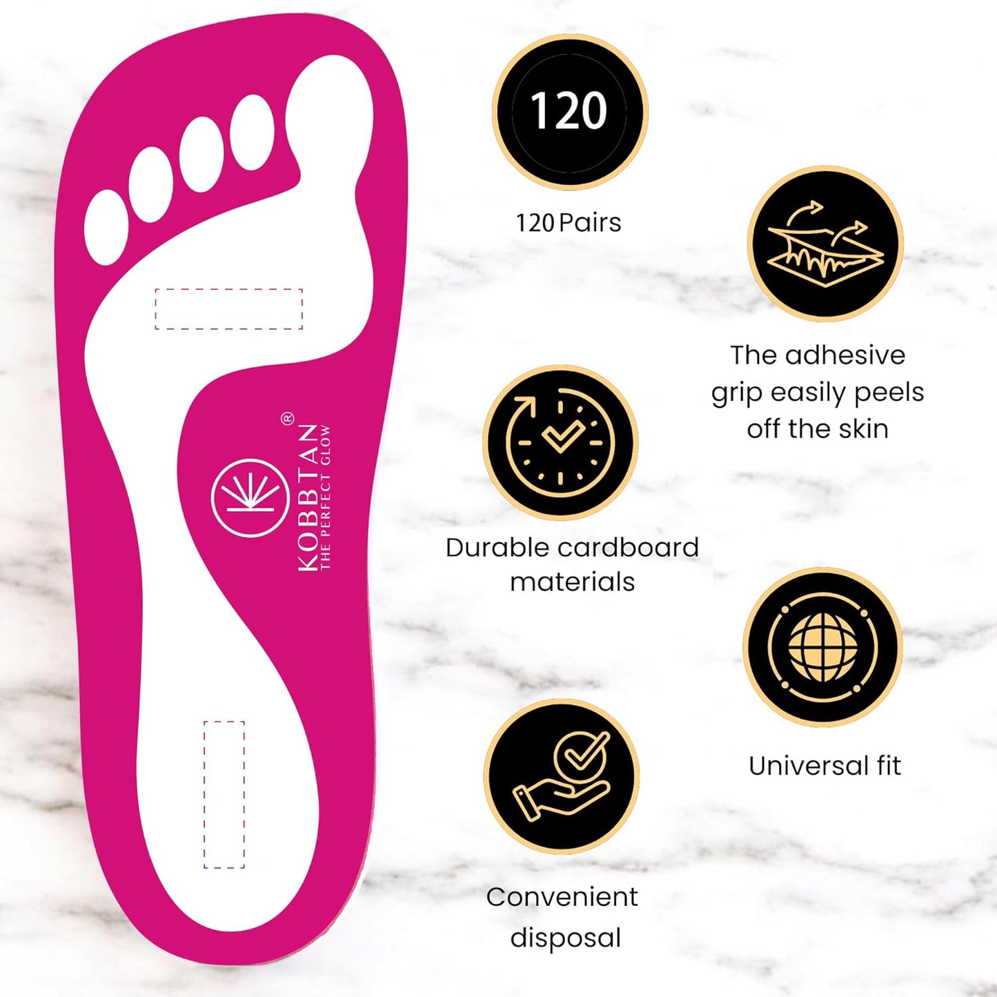 Spray Tan Feet Pads - 120 Pairs Disposable Non-Slip Tanning Accessories | Comfortable & Hygienic for Home or Salon Use