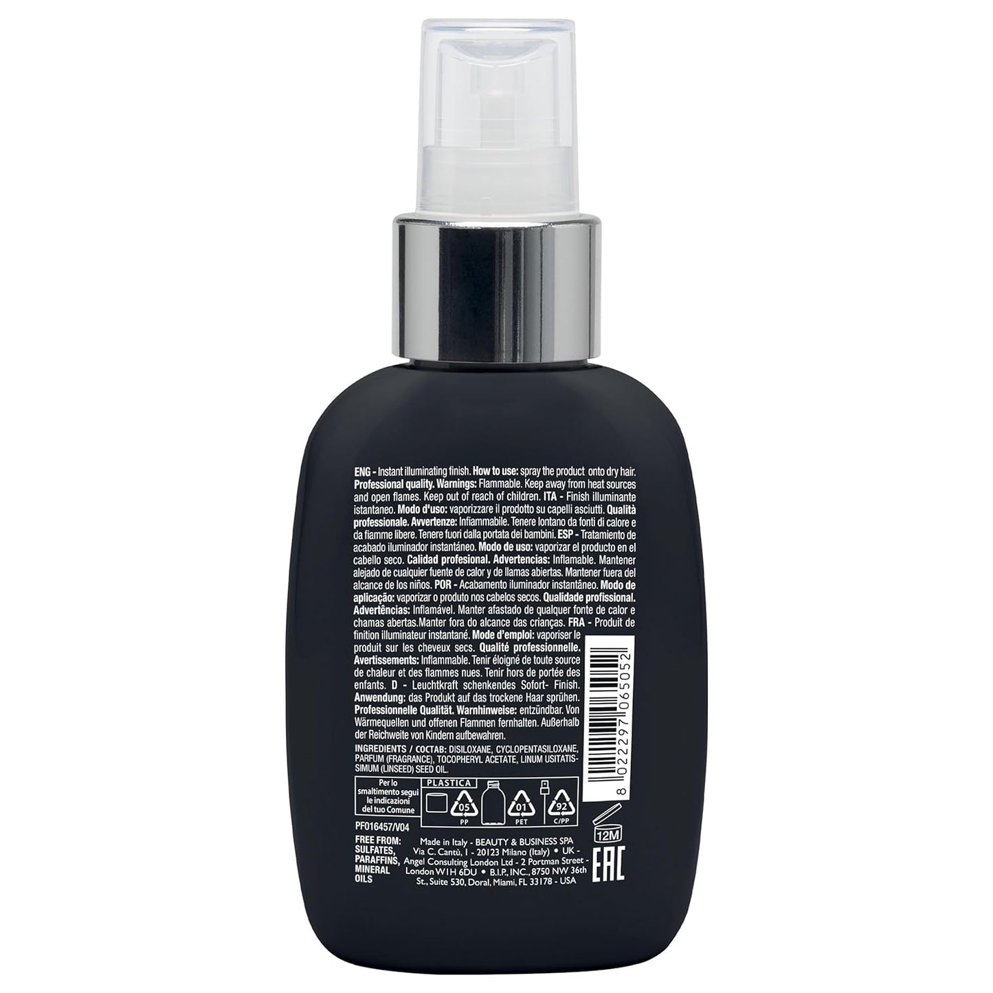 ALFAPARF MILANO Semi di Lino Sublime Cristalli Smoothing Spray - Lightweight Hair Oil Serum for Gloss & Shine | 4.23 fl oz