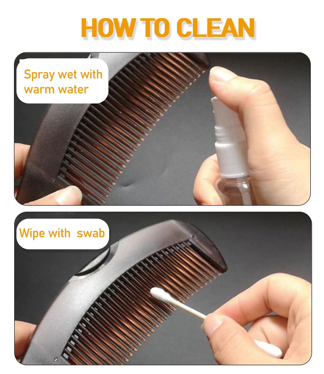 Dandruff Comb Fine Tooth Scalp Detox Comb Lice for Women, Men & Kids Stainless Steel Scalp Detoxing, Sweep & Massage Hair Brush Tool for Hair Care (1PC Brown)