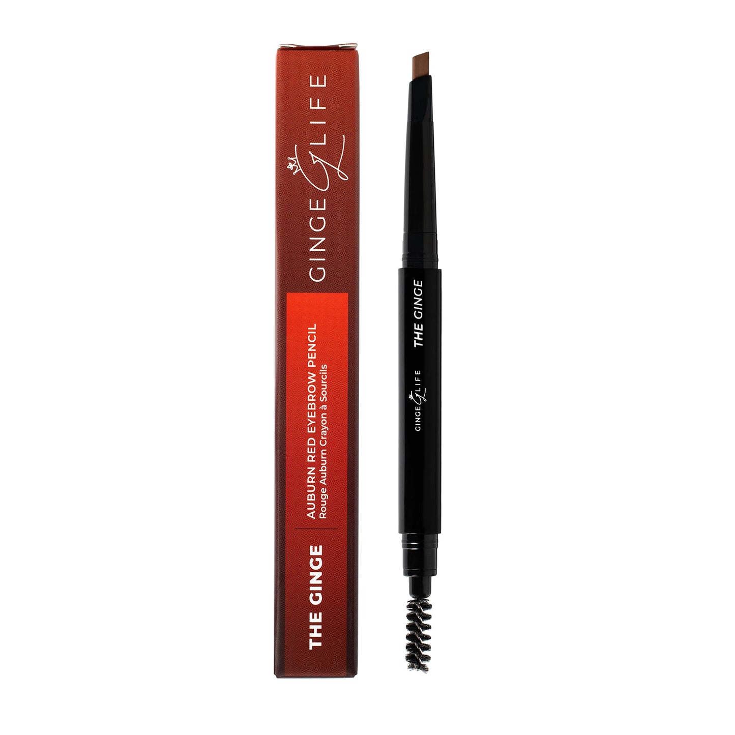 Ginge.Life The Ginge: Auburn Red Eyebrow Pencil – Waterproof, Double-Ended Automatic Angled Tip & Spoolie Brush, Cruelty-Free