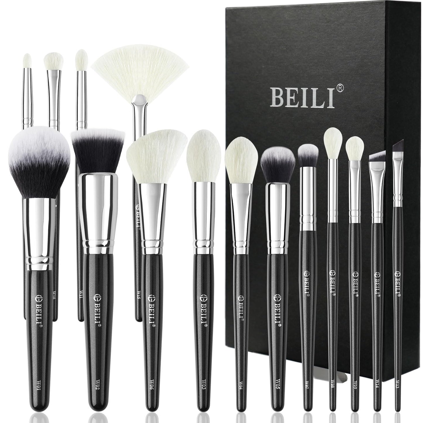 BEILI 15PCS Professional Makeup Brushes Set - Foundation, Concealer, Eyebrow, Eyeshadow & More | Versatile Beauty Tools