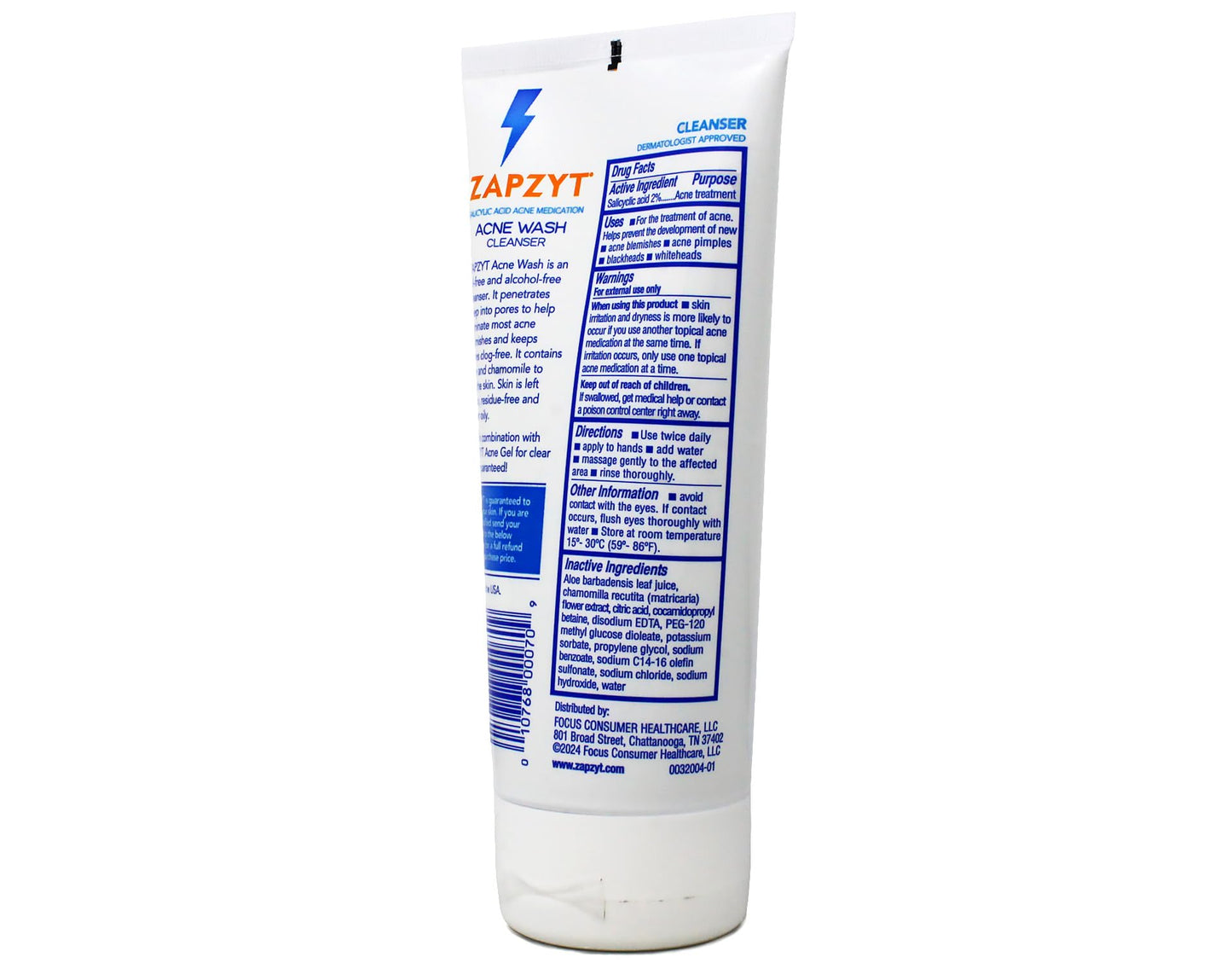ZAPZYT Acne Wash with Salicylic Acid 6.25 oz (Pack of 4)