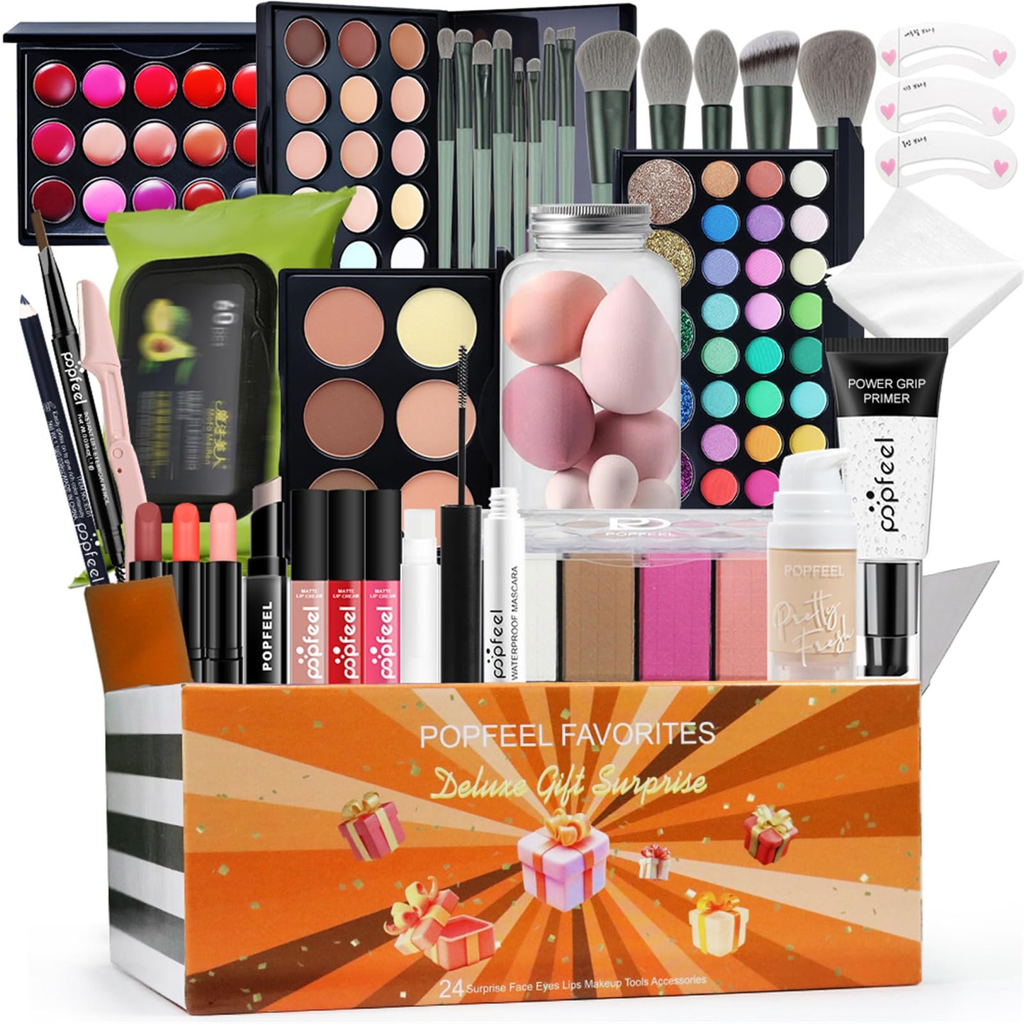 All in One Makeup Kit for Women Full Kit, Mother's Day Makeup Gifts Set for Women Girls, Makeup Essential Bundle Include Eyeshadow Palette Lipstick Blush Foundation Concealer Mascara Eyebrow Pencil
