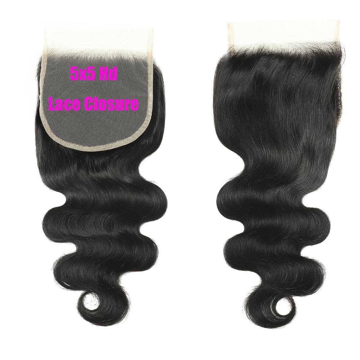 5x5 Hd Lace Closure Human Hair 16Inch Body Wave Hair Closure Invisible Lace 150% Density Real Transparent Lace Closure Virgin Remy Human Hair Frontal Closure Pre Plucked Natural Black