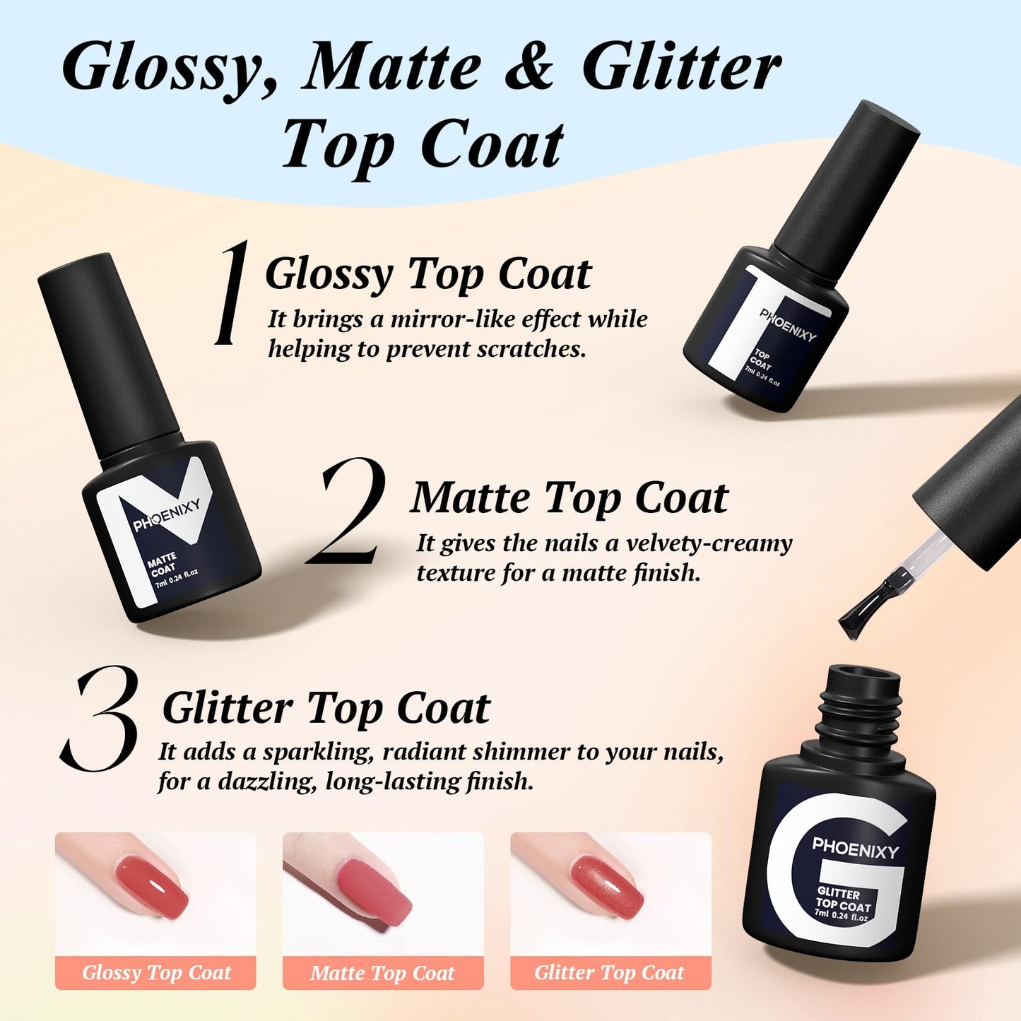 PHOENIXY Gel Nail Polish Kit with U V Light 48W, 66 Pcs 135 Effect Gel Nail Polish Set Base Glitter Top Coat Manicure Tools Gifts for Women