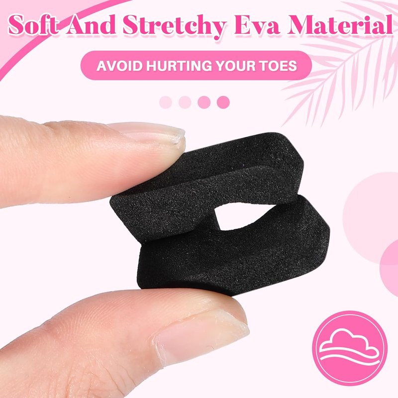 Toe Separators - 1000 Pcs Soft Foam Individual Dividers for Comfortable Pedicure | Black