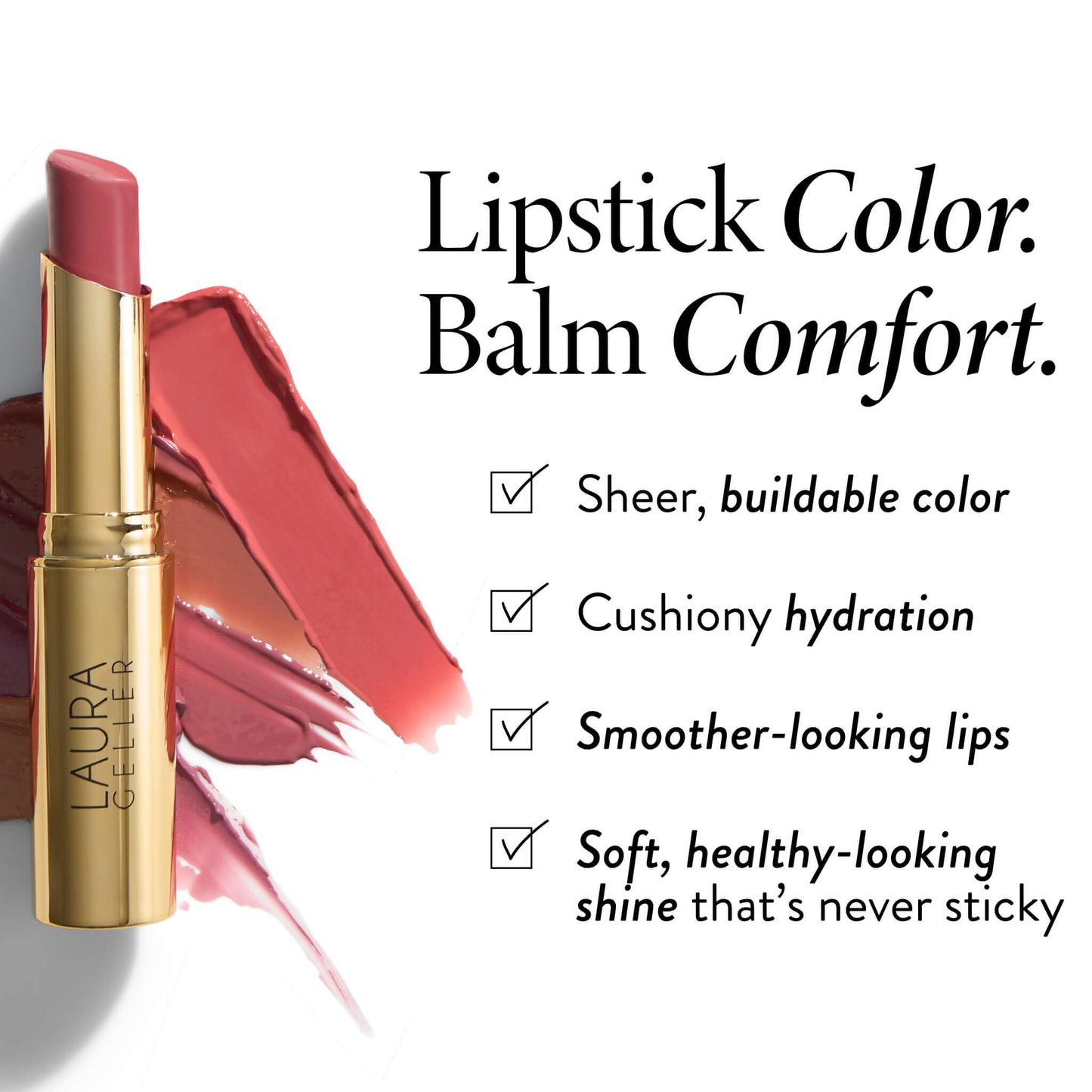 LAURA GELLER NEW YORK Jelly Balm Tinted Lip Balm – In the Buff – Hydrating Lip Color with Shine Finish – Squalane & Vitamin E – Buildable Sheer to Medium Coverage – Vegan & Cruelty-Free