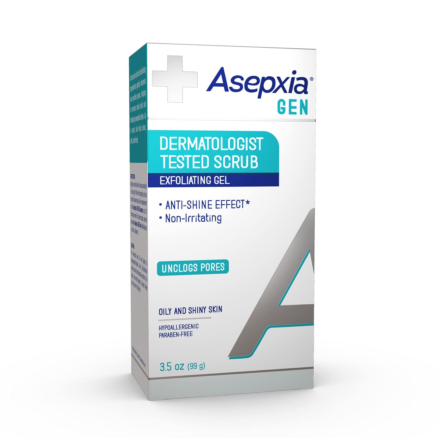 Asepxia GEN Facial Exfoliating Scrub Gel for Oily Skin with Anti-Brightness Effect, 3.5 Ounce
