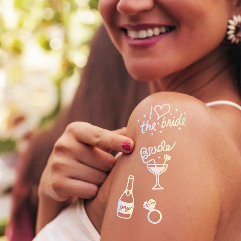 Wedding Cheers Bachelorette Temporary Tattoos - 80+ Glitter Designs | Fun Party Favors for Bridesmaids & Bridal Showers