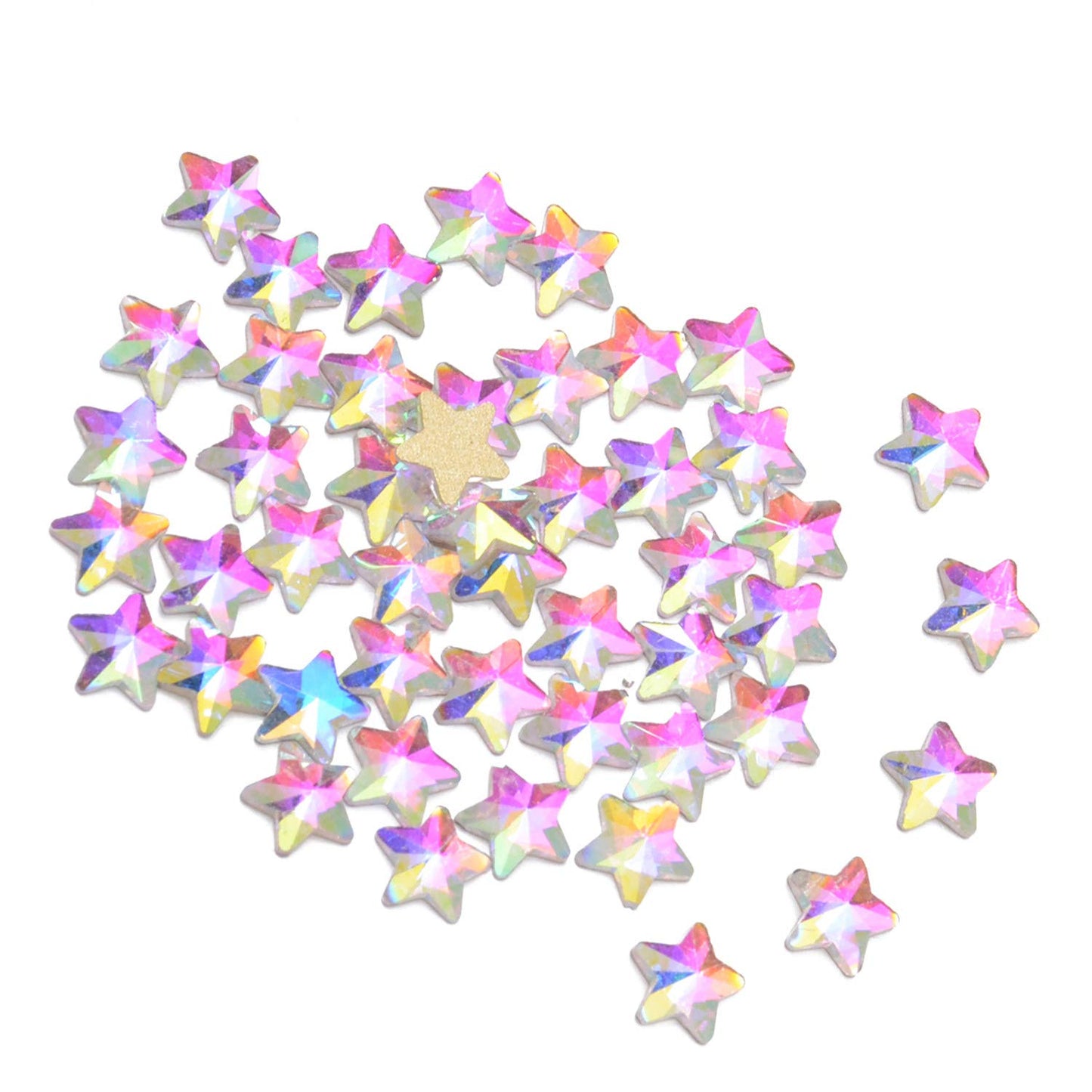 AD Beads Top Czech AB Crystal Multi-Shape Flatback Rhinestone Nail Art Decoration DIY (100 Pcs, 34. Star 8x8mm)