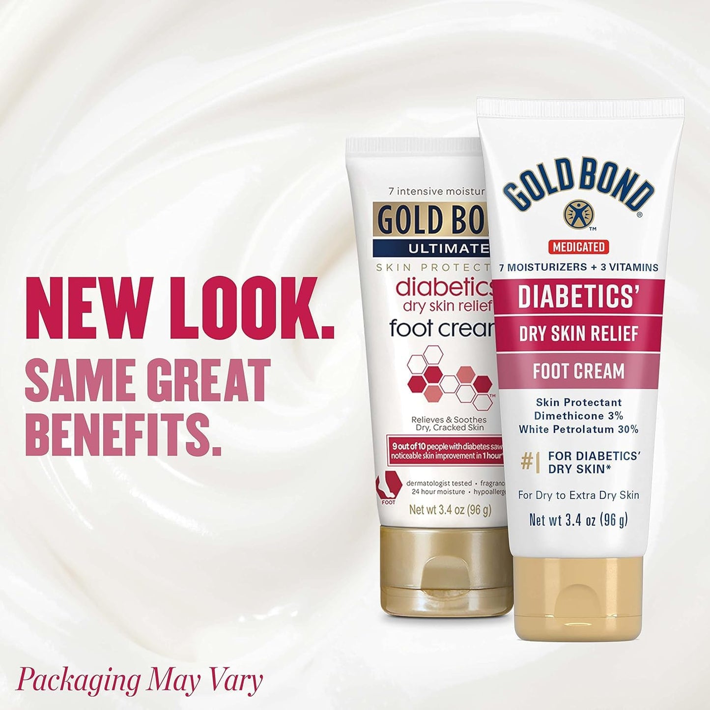 Gold Bond Ultimate Diabetics' Dry Skin Relief Foot Cream 3.4 oz., Soothes Skin Discomfort - Pack of 2