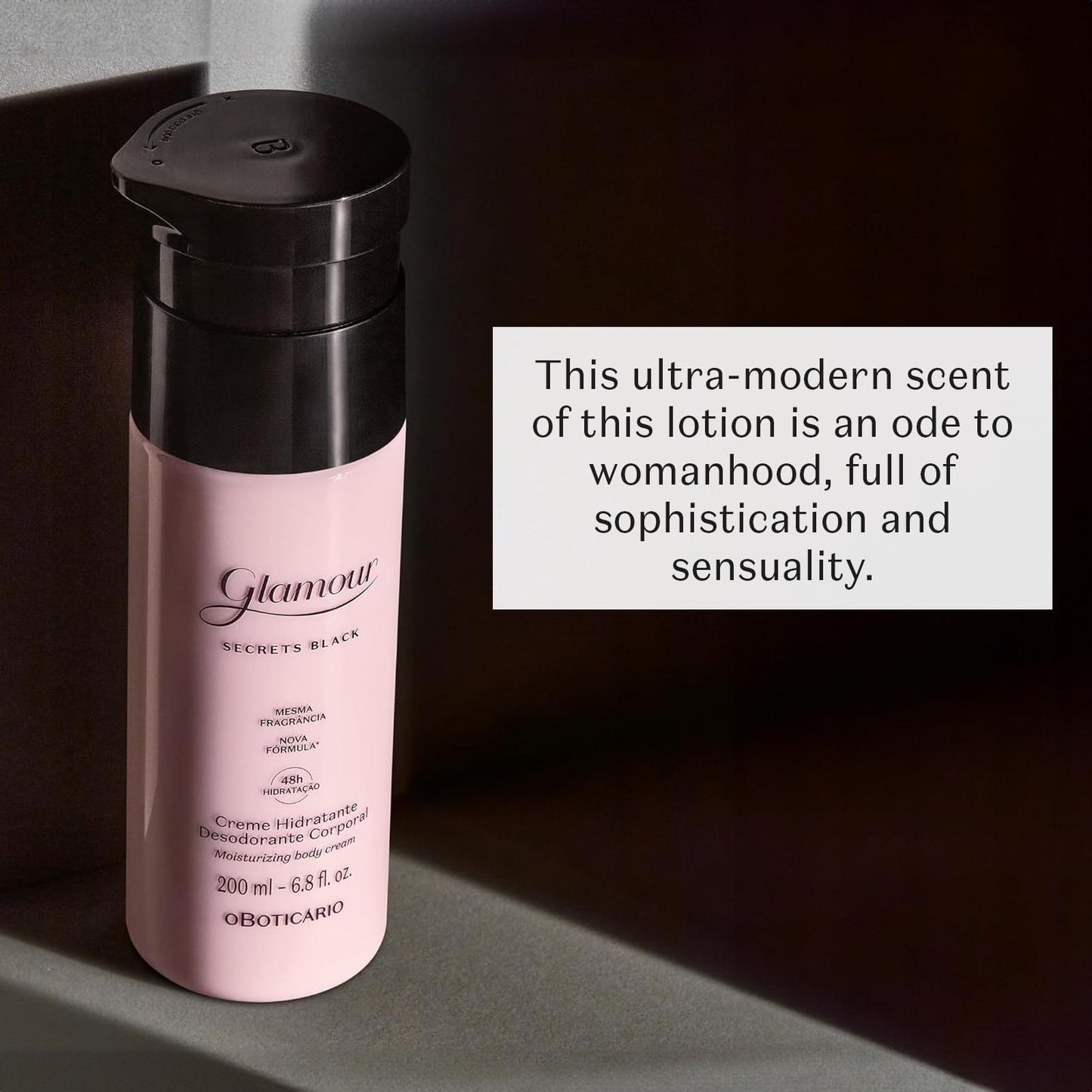 Glamour :: Secrets Black Moisturizing Body Cream, 48-Hour Cream Moisturizer Lotion, 6.7 Ounce