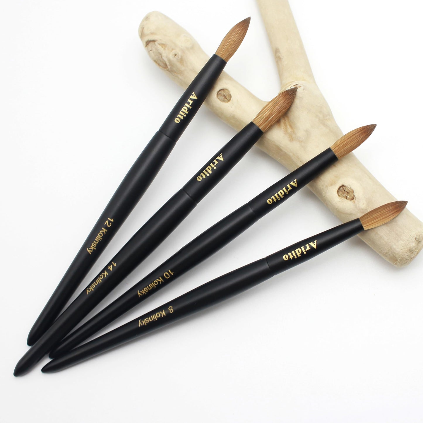 Aridito Kolinsky Round Head Acrylic Nail Art Brush Set, 12#
