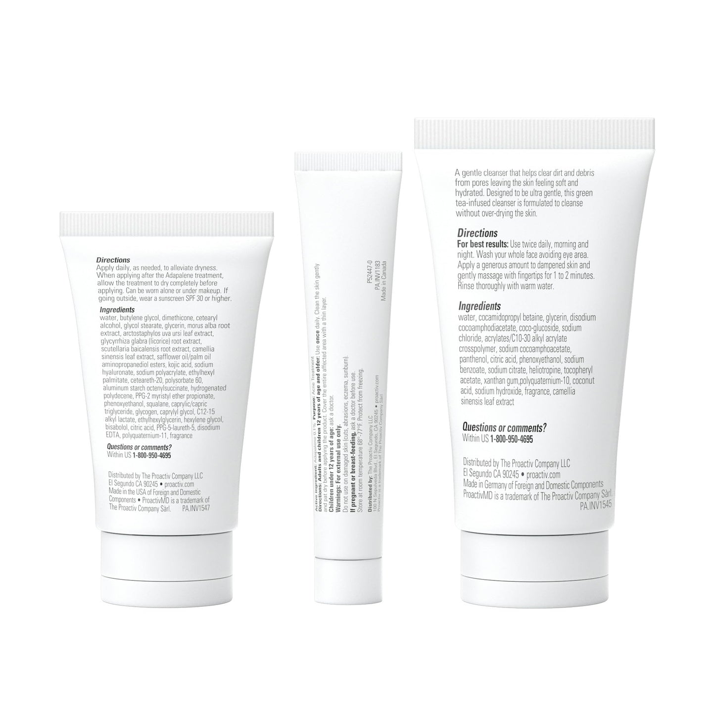 Proactiv MD 3-Step Routine, Ultra-Gentle Face Cleanser, 0.1% Adapalene Gel Treatment, Ultra-Hydrating Moisturizer, 30-Day Acne Treatment Kit