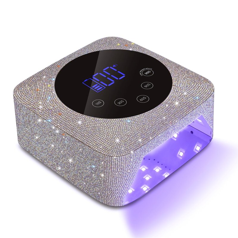 Kikugu Cordless UV LED Nail Lamp,72W Rechargeable UV Light for Gel Nails with 5 Timer Setting Quick Dry Curing Lamp with Display Auto Sensor for Salon & Home(Pearl Pink Diamond)
