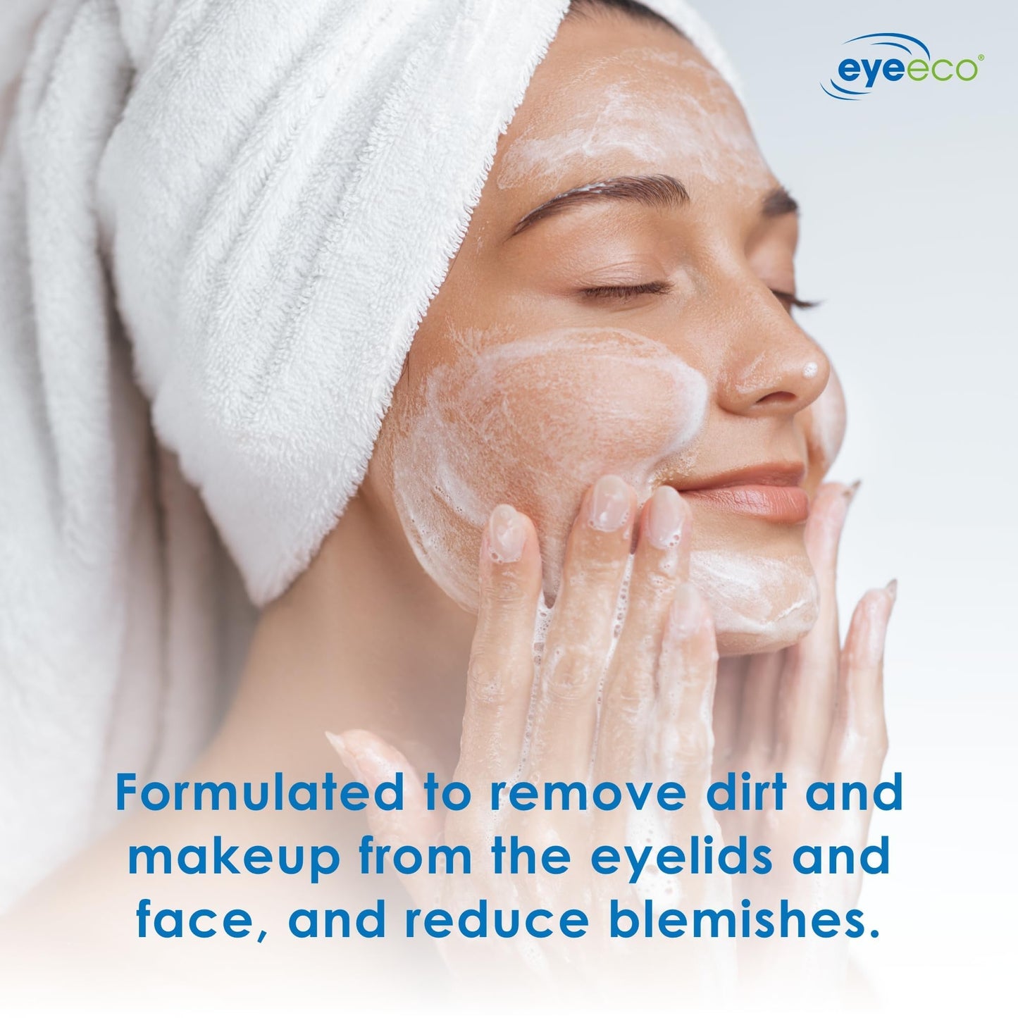 EyeEco Advanced Tea Tree Eyelid and Facial Cleanser - 50mL - Non-Irritating Eyelash & Eyelid Cleanser Soothes Irritation with Tea Tree, Vitamin E and Shea Butter