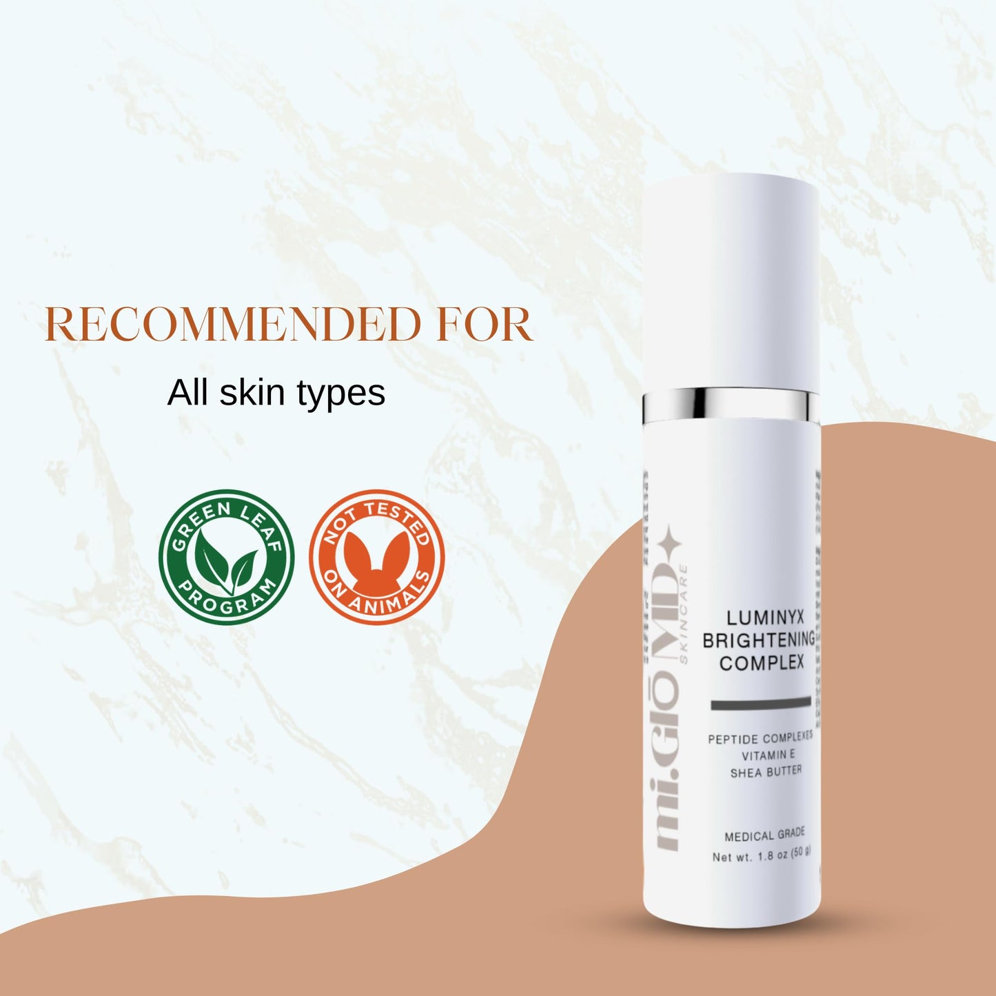 mi.Glo Skincare Luminyx Serum 1.8 oz – Vitamin E Face Serum with Niacinamide, Bakuchiol & Peptides | Beauty Face Care for Smooth-Looking Skin | Korean Skin Care Inspired