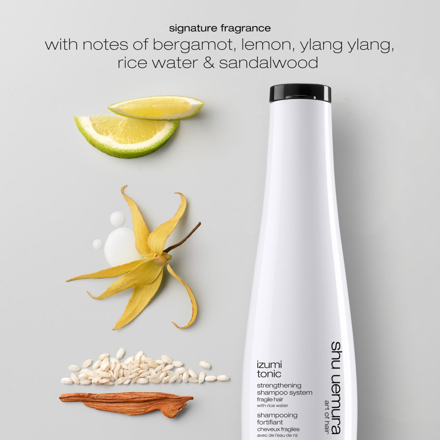 shu uemura art of hair Izumi Tonic Strengthening & Thickening Rice Water Shampoo | Hydrates and Repairs Damaged Hair | Smooths and Adds Shine | With Japanese Rice Water | For All Types of Fragile Hair