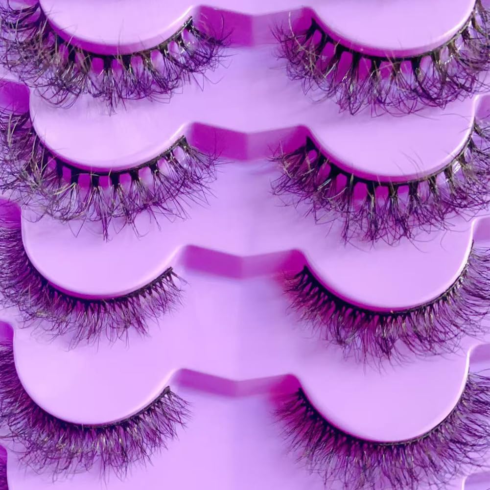 Volume Dramatic False Eyelashes,20 Pairs 8D Cat Eye Lashes,Fluffy Soft Wispy D Curl Lashes,4 styles Mixed Faux Mink Eyelashes for Makeup