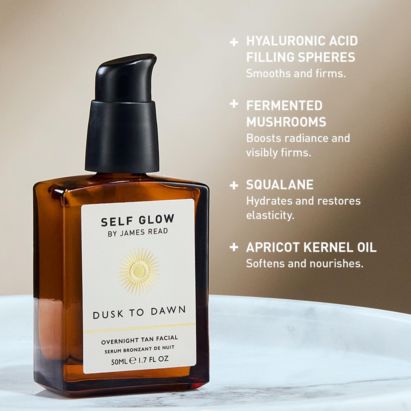Self Glow by James Read - Dusk to Dawn Overnight Tan Facial Serum Travel Size | Hydrate, Smooth| Aloe, Vitamin E + Plant-Based DHA | Stain-, Silicone- + Drying Alcohol-Free (15mL | 0.5 fl oz)
