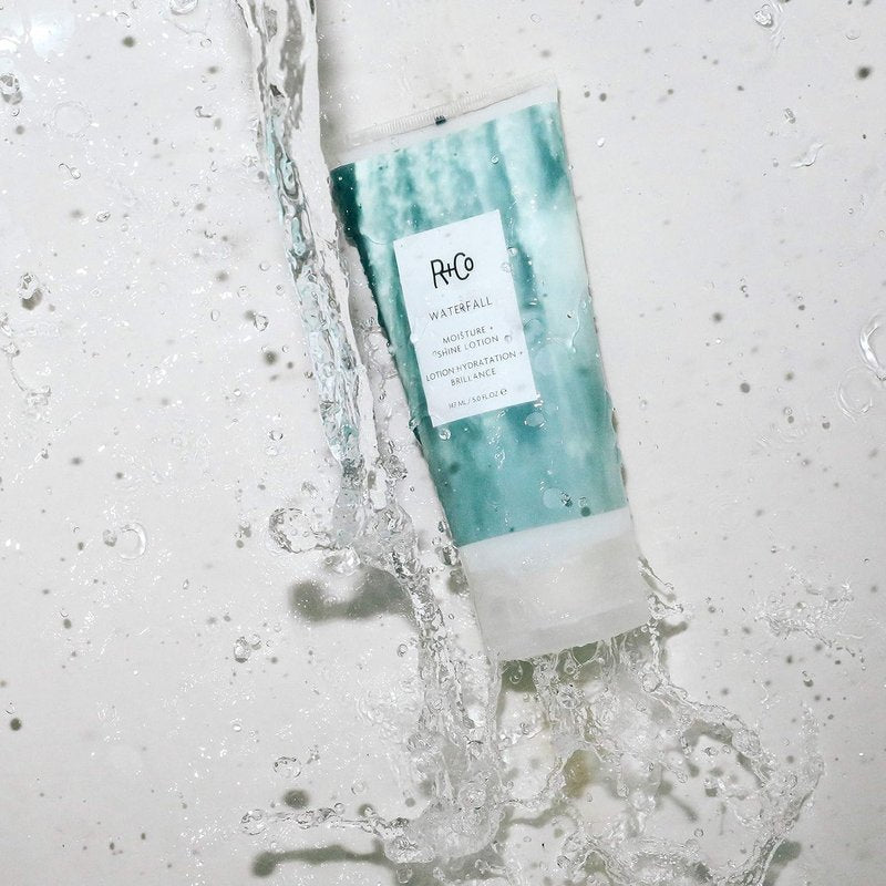 R+Co Waterfall Moisture and Shine Lotion + Submarine Deluxe Sample | Vegan + Cruelty-Free | 5 Oz + .5 Oz