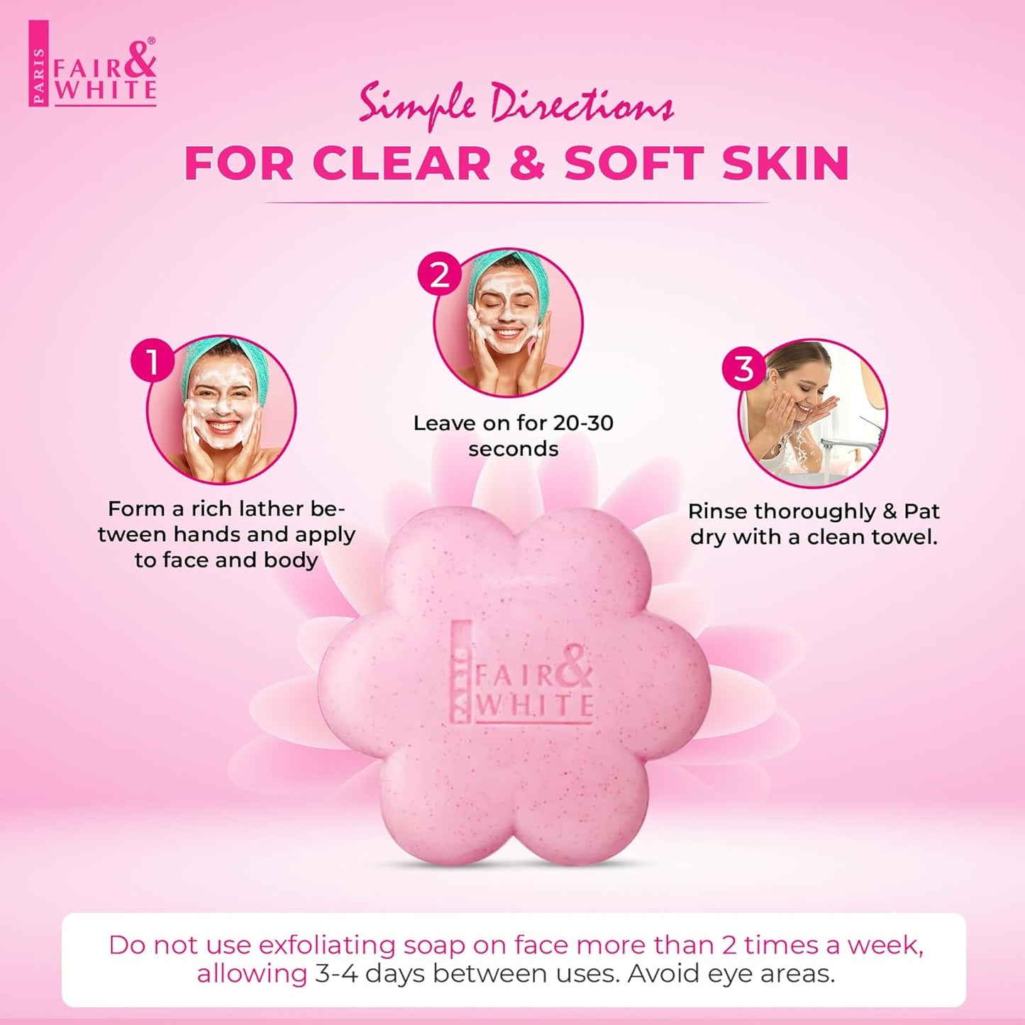 Fair & White So White Skin Brightening Soap - Exfoliating 200g Bar | Reduces Blemishes on Body & Underarms