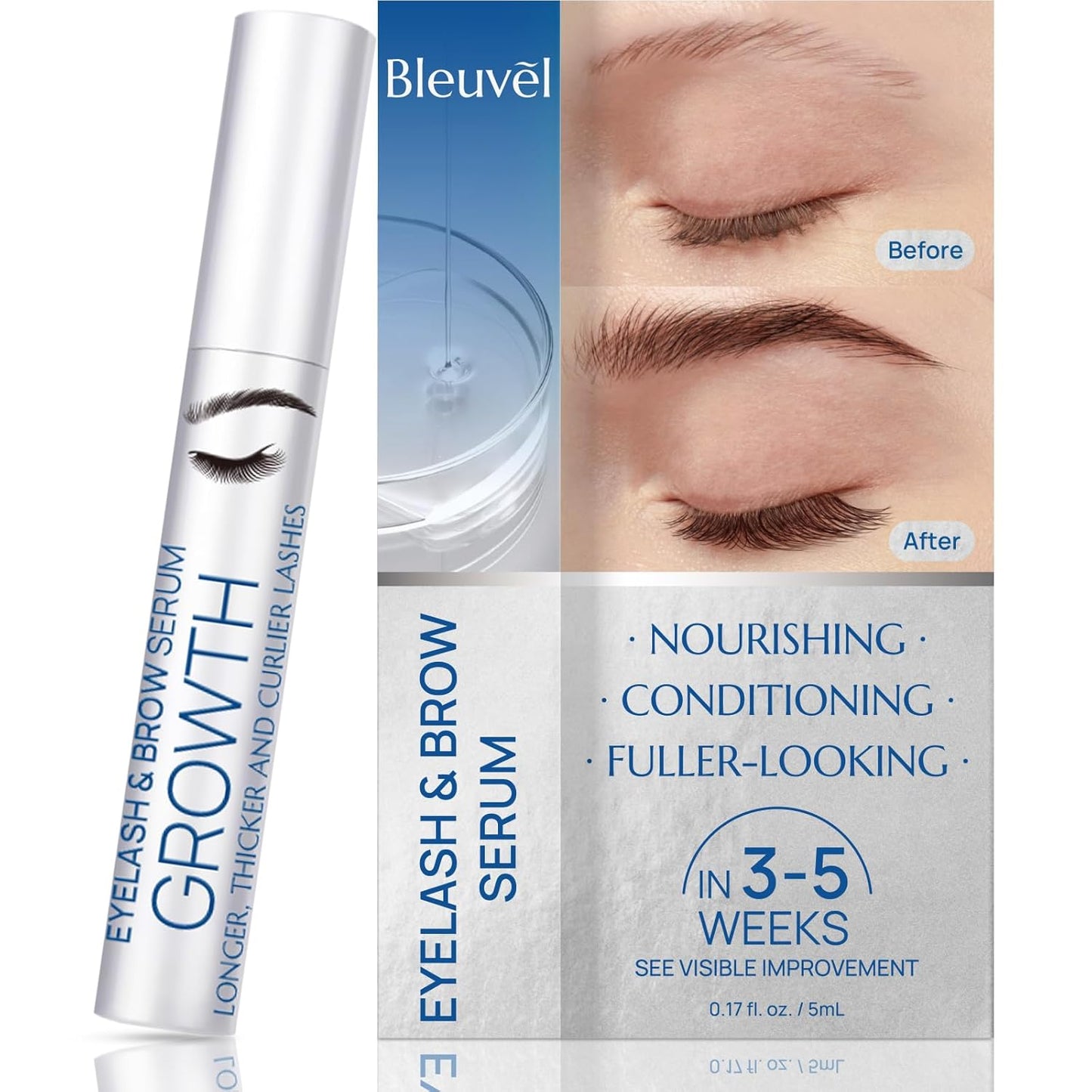 Lash Serum for Thicker, Longer Eyelashes & Brows - Vegan, Nourishing Formula | 5ml