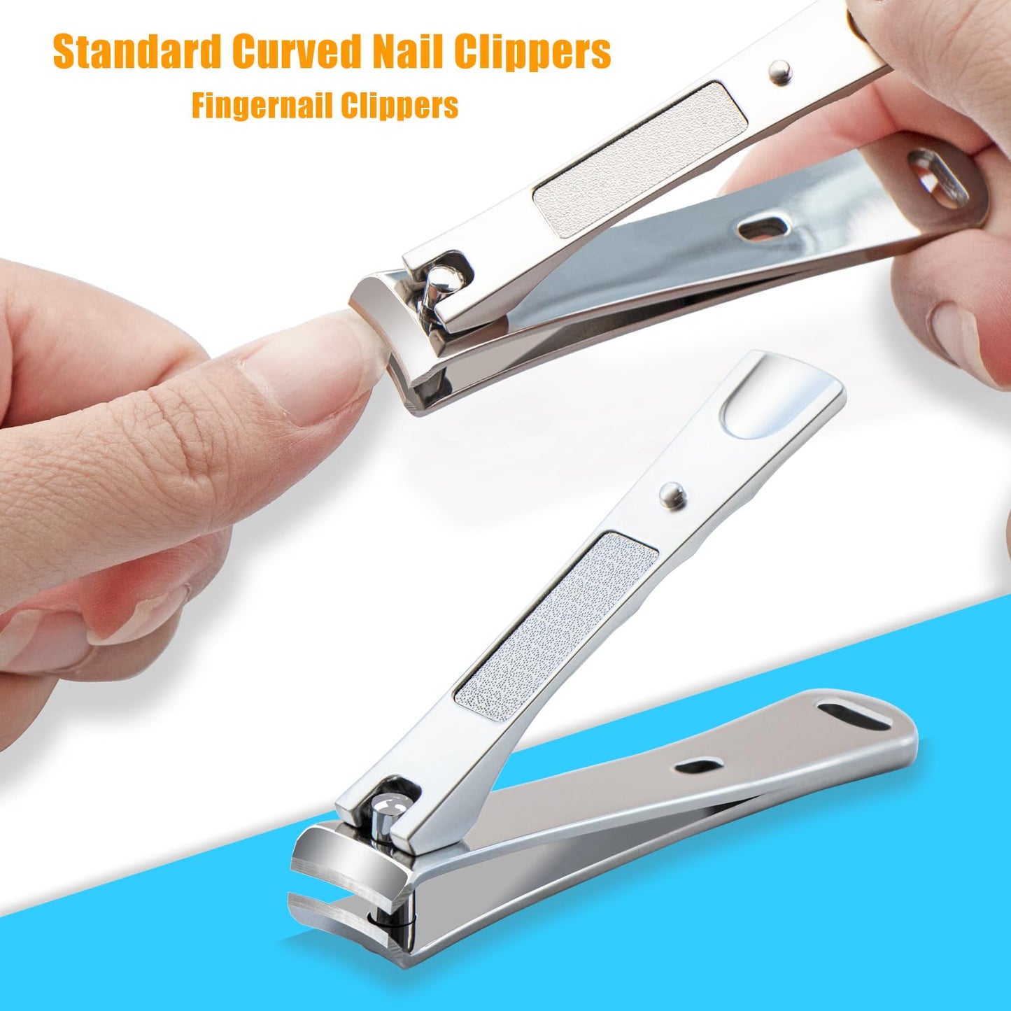 Slanted Angled Heavy Duty Nail Clippers for Thick Nails and Ingrown Nails - Large ToeNail Fingernail Clippers for Men, Seniors and Women - Professional Nail Clippers Set, Nail Cutter - Osinee