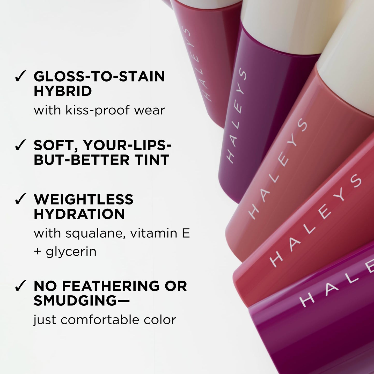 HALEYS Re-dew Lip Gloss to Tint - Hydrating Kiss-Proof Formula with Vegan Squalane & Vitamin E - Lightweight Transfer-Proof Hybrid for Soft Color, Cushiony Moisture & All-Day Wear (Flirt)