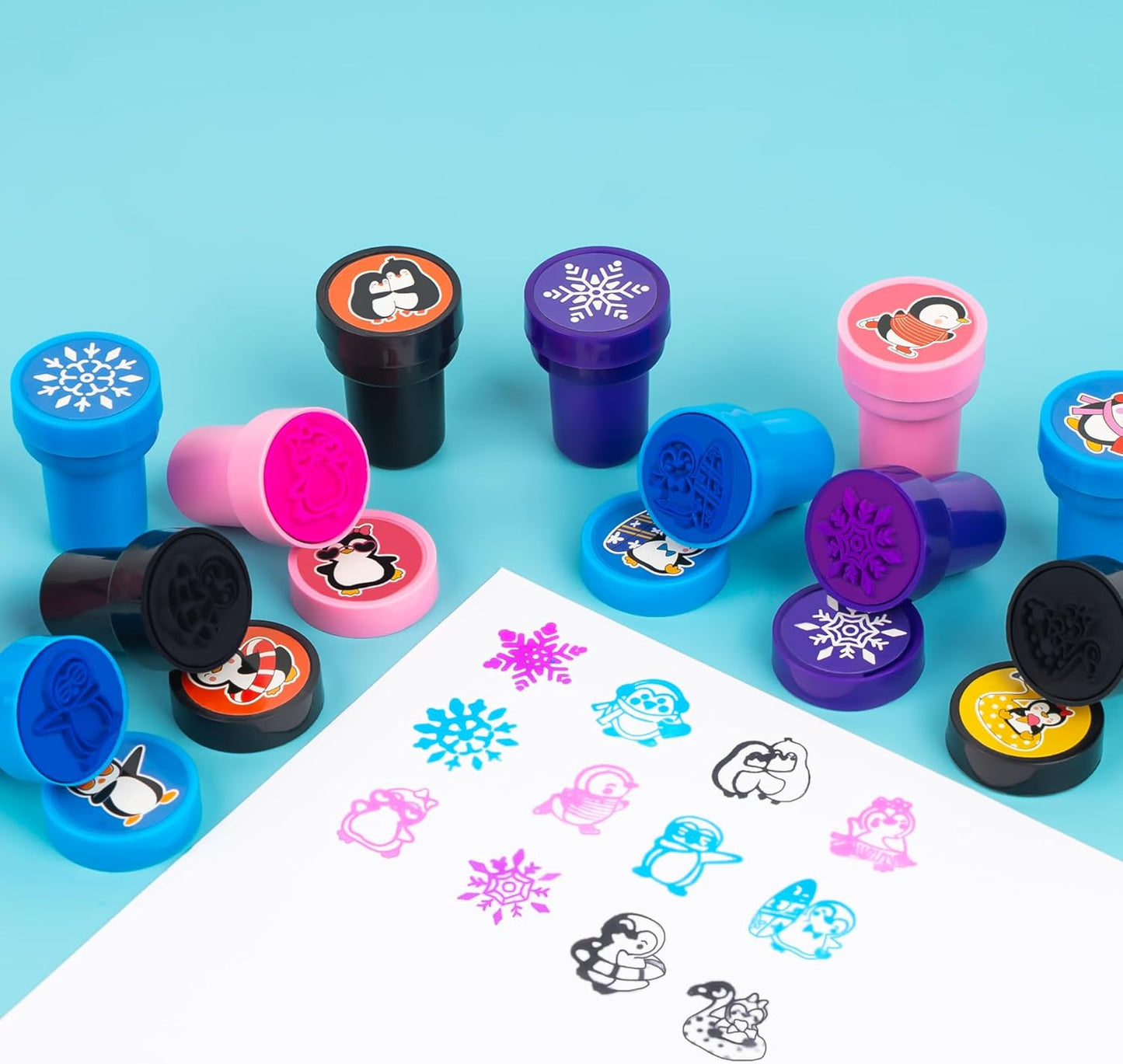 Penguin Party Favors - 36PCS Winter Animal Themed Tattoos & Stamps | Fun Birthday Goodie Bag Supplies for Kids