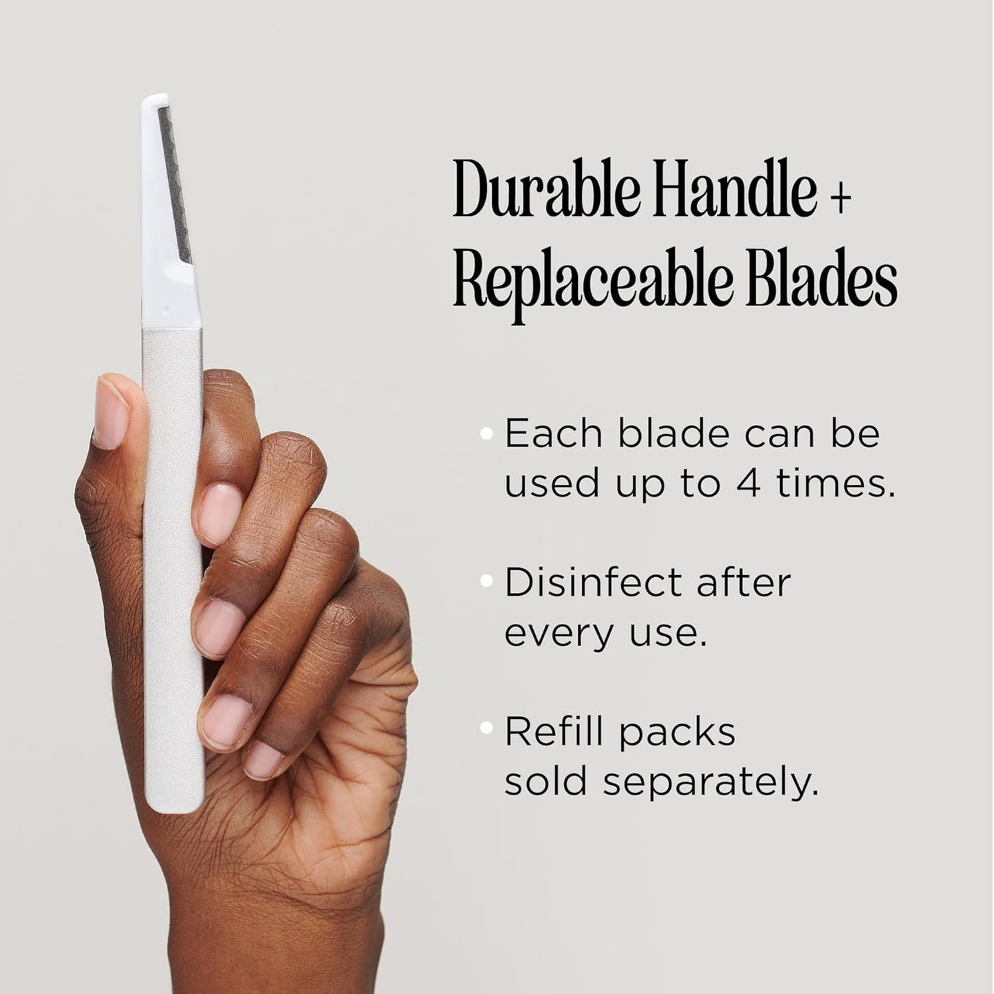 Professional Dermaplaning Tool - Precision Exfoliation for Smooth Skin | Refillable Blades & Aluminum Handle