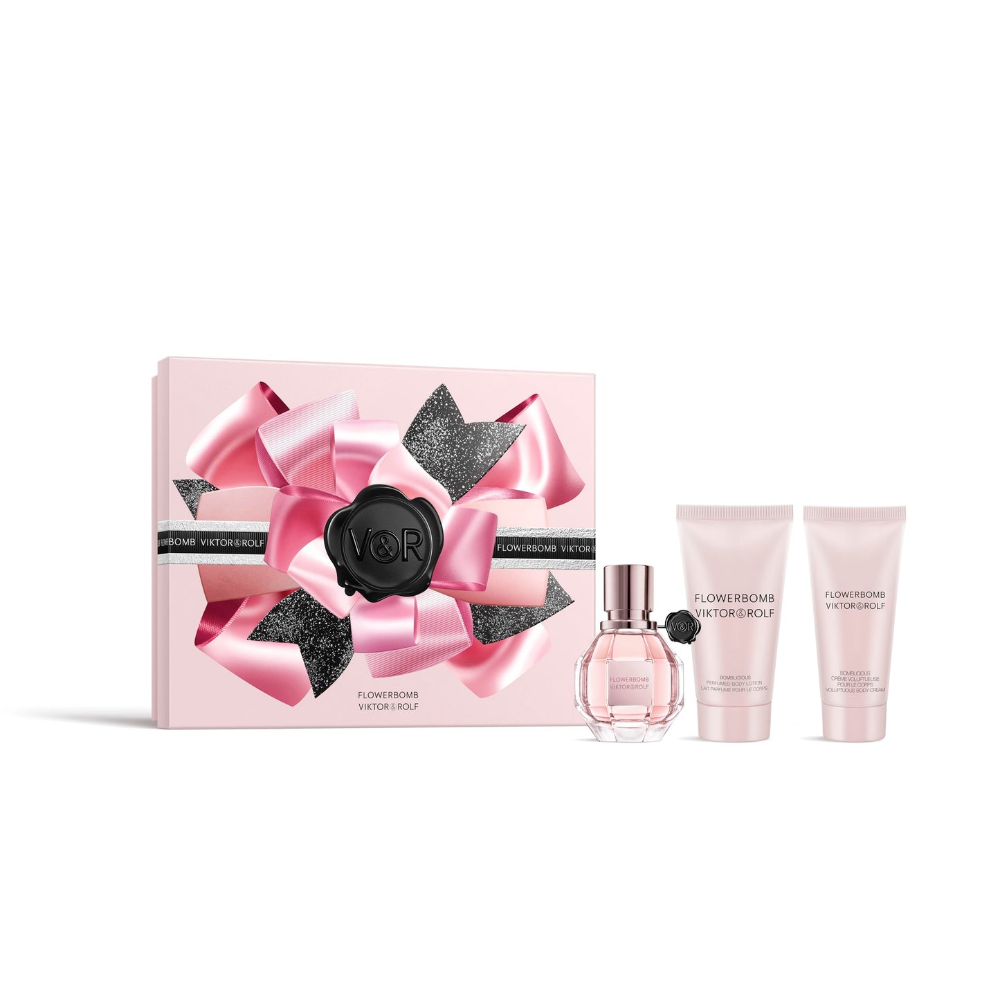 Viktor&Rolf - Flowerbomb Eau de Parfum - Women's Perfume Set - Floral & Woody - With Notes of Rose, Peony & Patchouli - Perfume, 1 Fl Oz, Body Lotion & Body Cream