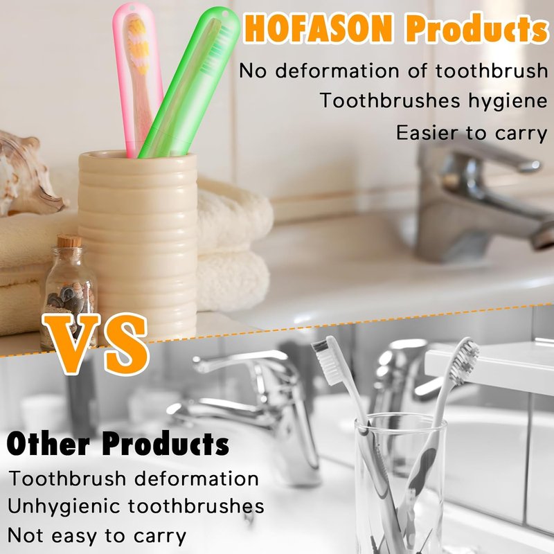 Travel Toothbrush Case Holder - 48PCS Portable Kids Toothbrush & Toothpaste Organizer | Multi-Color Options