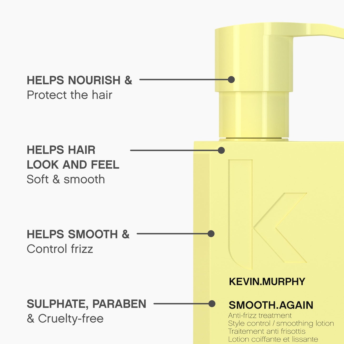 KEVIN.MURPHY SMOOTH.AGAIN - Smoothing, Leave-In Conditioner - For Thick, Coarse & Unruly Hair - Anti-Frizz Treatment - Styling Product for Hair Shine - 200 mL / 6.7 fl oz
