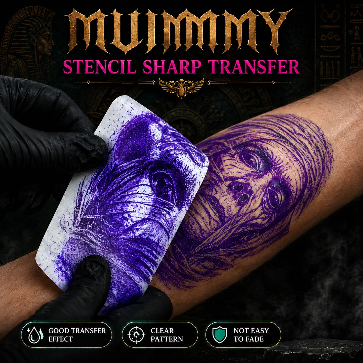 Mummy Tattoo Stencil Transfer Gel, Fast Clear Long Lasting, Pink 3.38oz