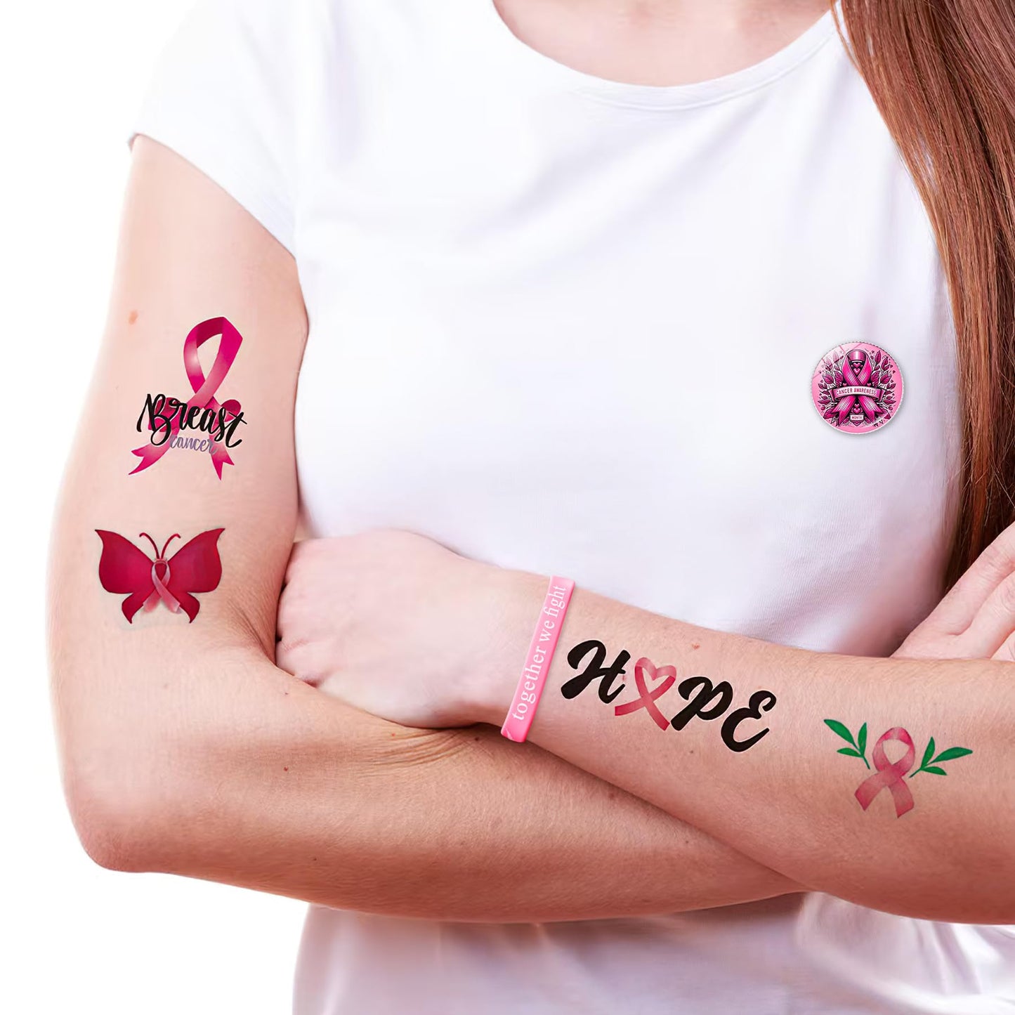 RAORAOYUE 36 Pcs Breast Cancer Awareness Items Bulk