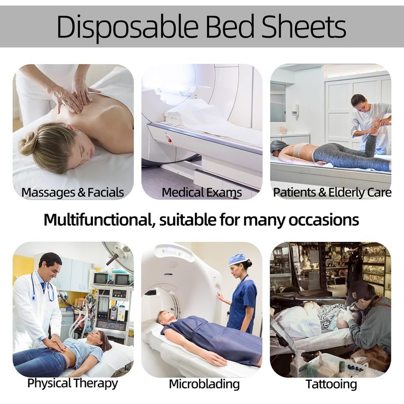 Disposable Massage Table Sheets -71" x 31.5" x 50 Sheets/Roll, 30 g/㎡-1 Roll Non woven Bed Sheets with Face Hole -Soft and Durable Table Cove Ideal for Spa, Massage Table, Tattoo, Waxing Table