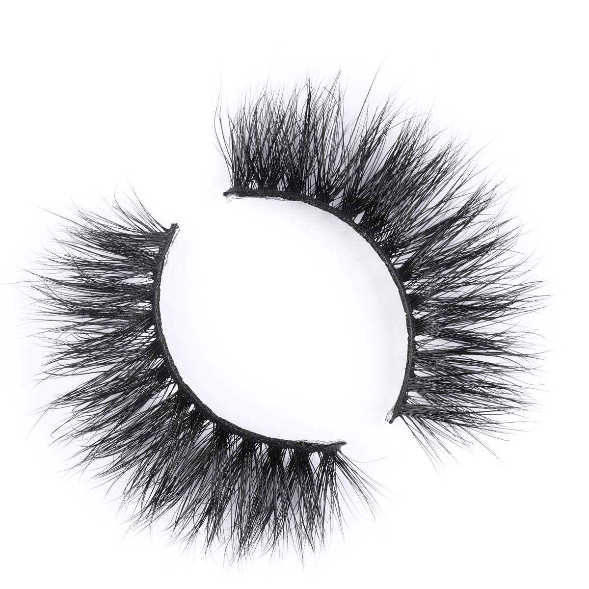 Miss Kiss Real 3d Mink Lashes Natural Look, Curly Fluffy False Eyelashes Strip, Soft Cat Fake Eye Lash Can be Reused for Women 1 Pair 12mm Length