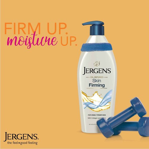 Jergens Skin Firming Body Lotion for Dry to Extra Dry Skin & Hand and Body Lotion, Pure Shea Butter Deep Conditioning Body Moisturizer, Dermatologist Tested, 26.5 oz