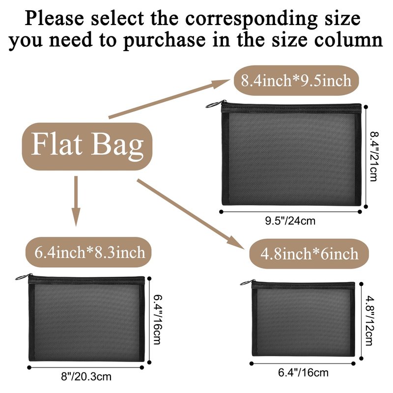 Unoutur 20 Pieces Mesh pouch, Mesh Makeup Bag Portable Makeup Pouch Travel Toiletry Bag for Makeup Organizer Home Office Travel Accessories, Mesh Cosmetic Bag with Zipper