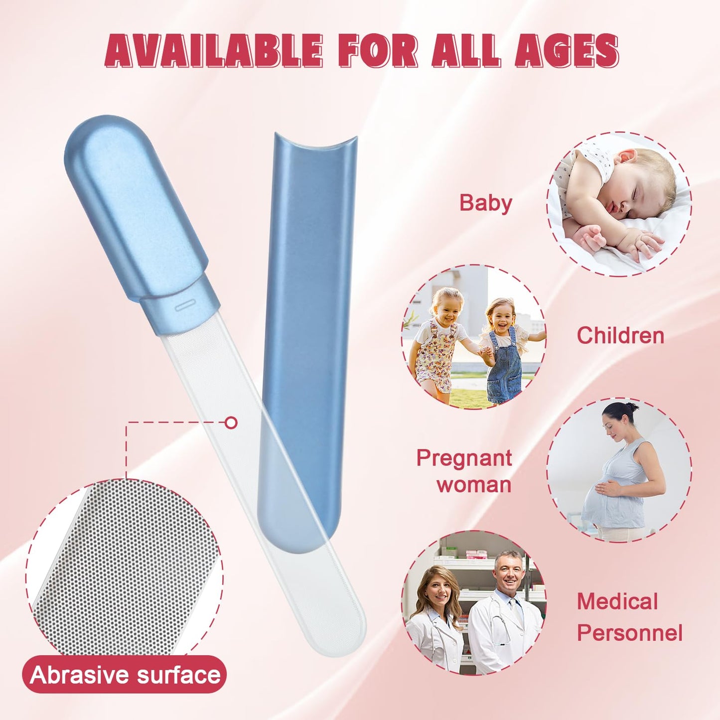 Birthday Gifts for Women,Glass Nail File with Case,Stocking Stuffers for Women Friends Teens Girls,Mothers Day Gifts for Mom Wife Girlfriend,Crystal Fingernail Files Professional Foot Nail Care Tool