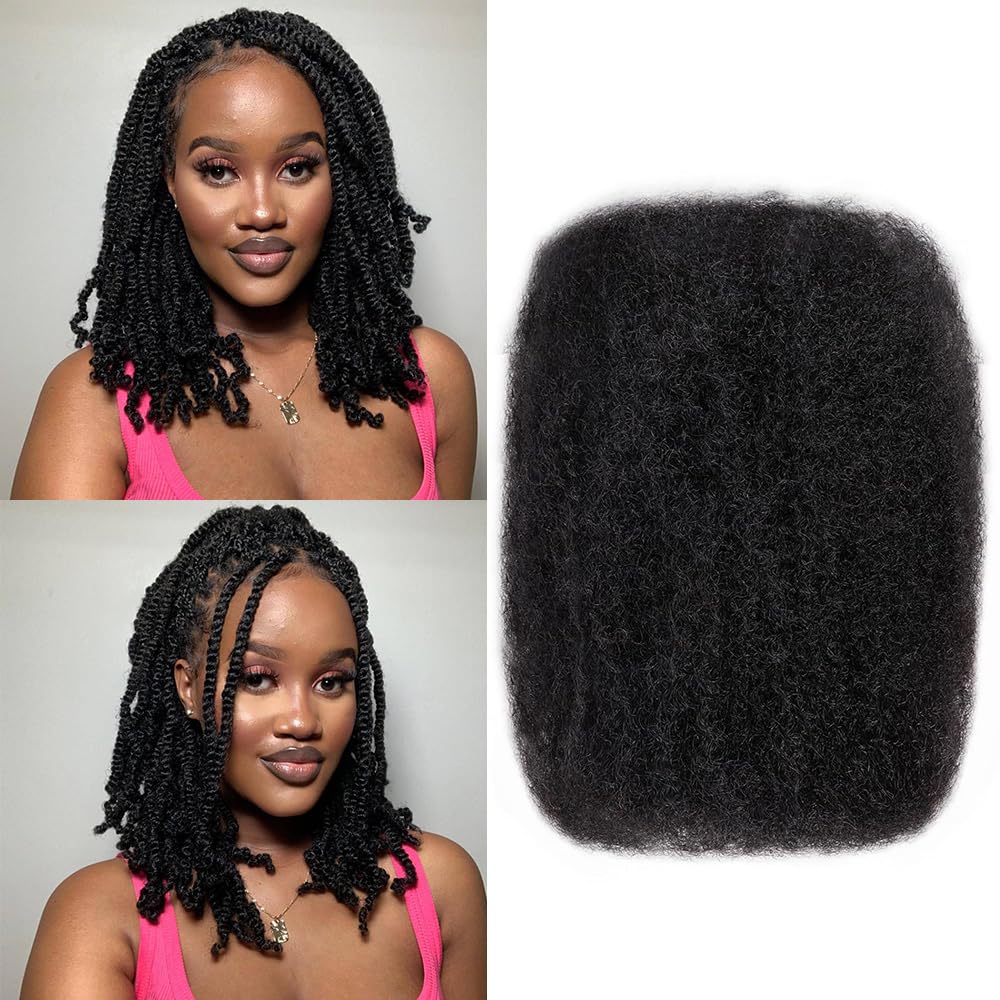 Ssawhair Afro Kinkys Bulk Human Hair For Dreadlock Extensions Repair Locs Mini Twist Braiding Hair Afro Kinky Curly Human Hair For Locs Extensions 14 Inch 50g