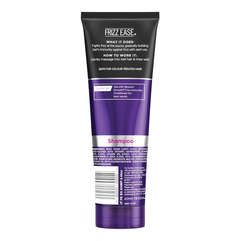 John Frieda Frizz Ease Beyond Smooth Shampoo - Anti-Humidity & Frizz-Resistant, Infused with Coconut Oil | 8.45 Oz