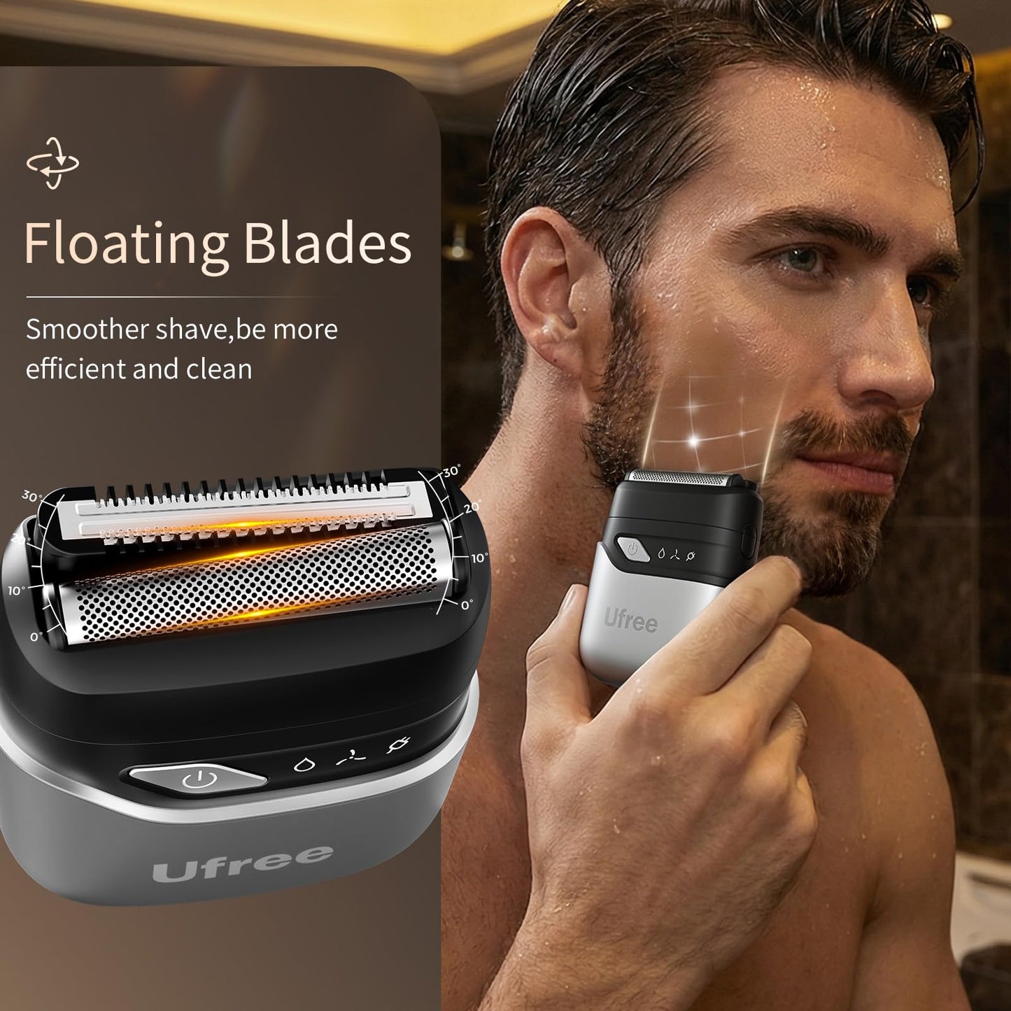Ufree Beard Trimmer and Foil Shaver Kit, Electric Razors for Men, Precision T Blade Hair Trimmer, Waterproof Travel Shaver, Cordless Clippers Set for Mustache Facial Hair Cutting, Men Grooming Gifts