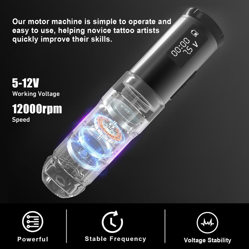 OFEYLE Tattoo Gun Kit Wireless Tattoo Machine Kit Complete Tattoo Kit Rotary Battery Pen Tattoo Machine with LED Digital Display 20PCS Cartridge Needles Tattoo Ink Set Tattoo Supplies for Beginners