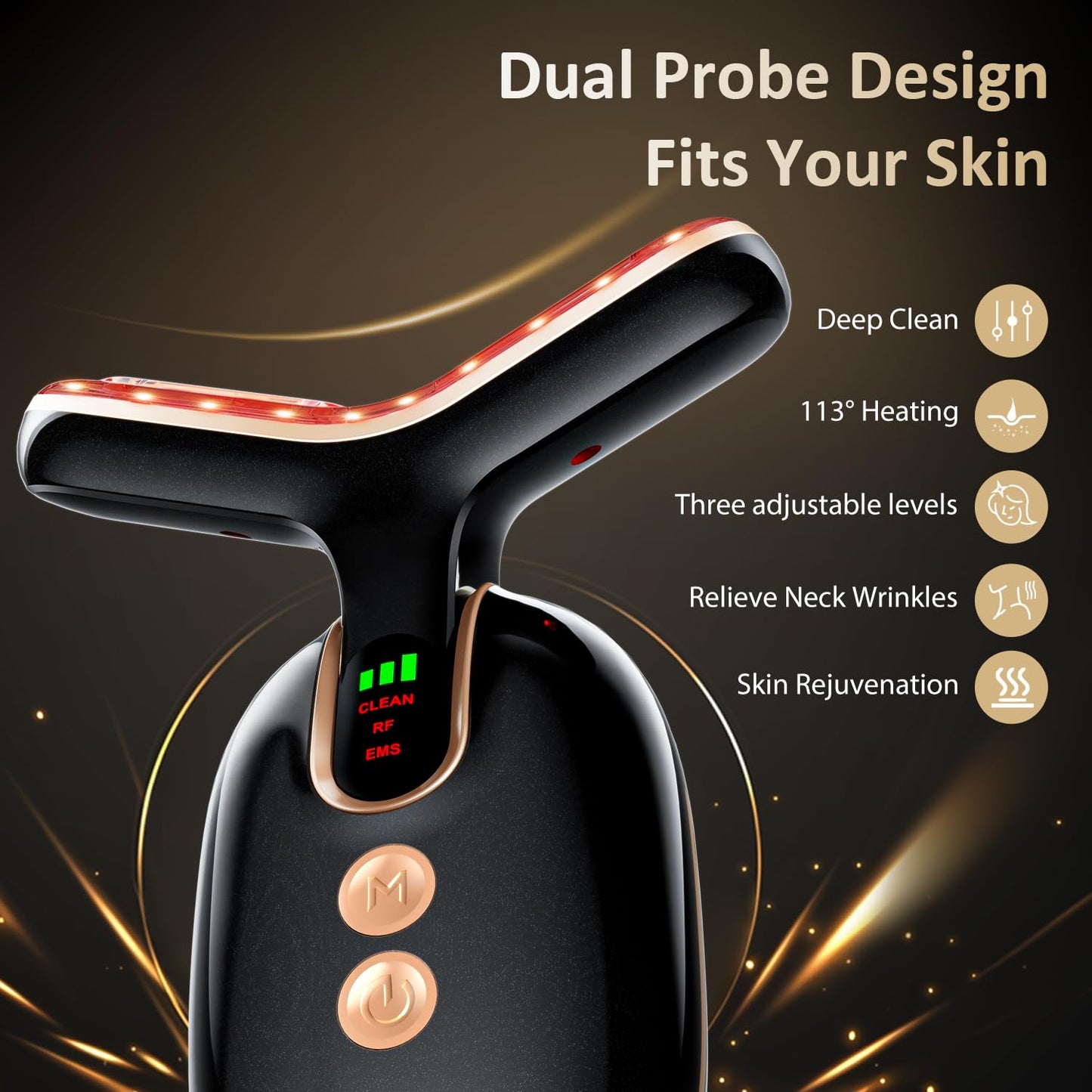 7 in 1 Multifunctional Facial Massager, Red Light Therapy for Face with 7 Modes, Face Lift Device, Portable Facial Massager for Wrinkles,Neck&Skin Care