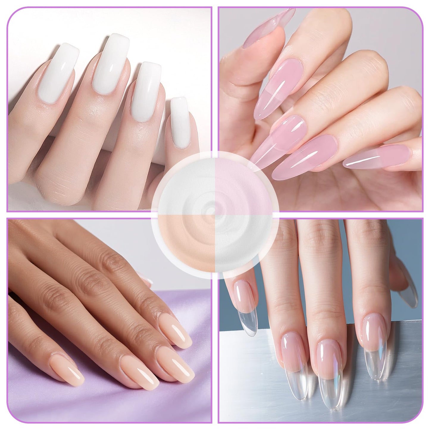 TOROKOM 4 Colors Acrylic Powder, 480g/16.93oz Acrylic Nail Powder Large Capacity Acrylic Dip Powder for Nails Acrylic Extension Powders, 3D Nail Carving, Long-Lasting, No Nails Lamp Required (4*120g)