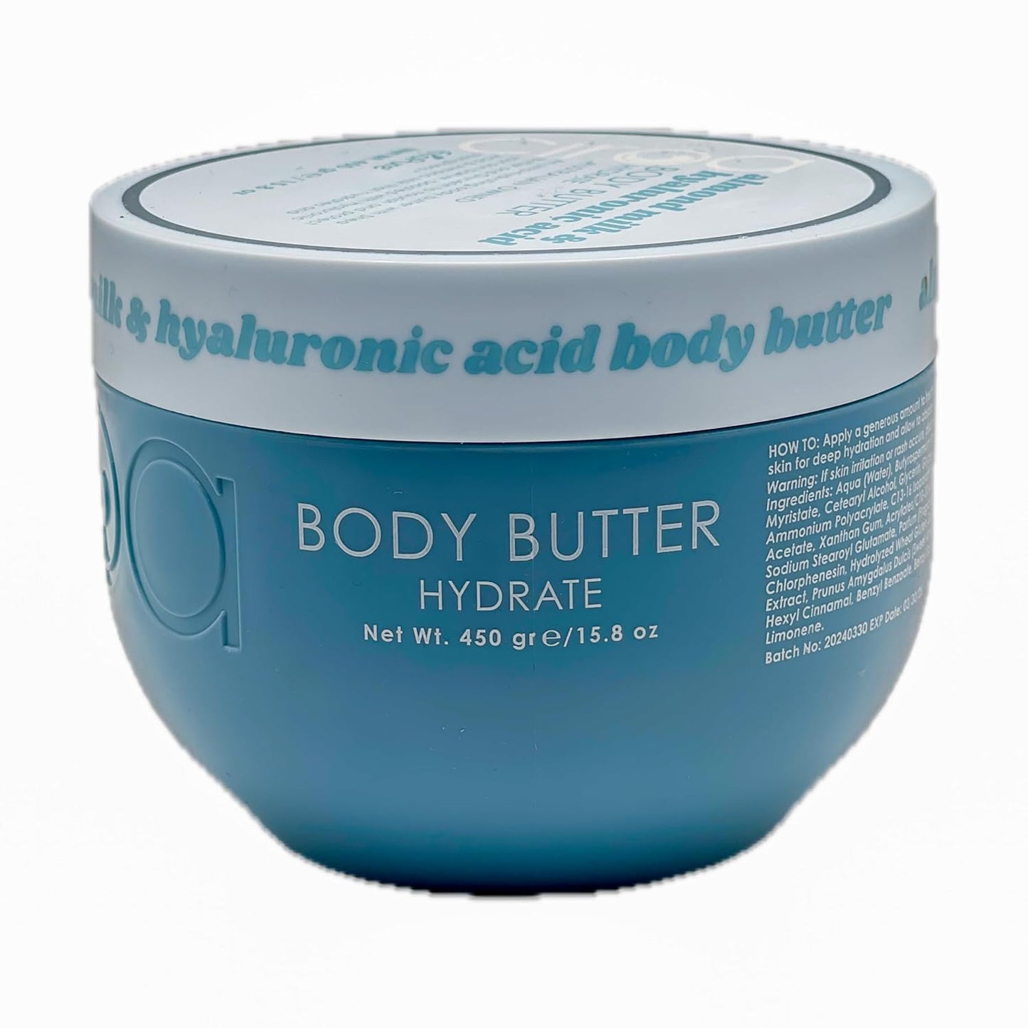 Ciroa Ultra-Hydrating Body Butter - Shea Butter & Glycerin | Almond Milk & Hyaluronic Acid, 15.8 oz