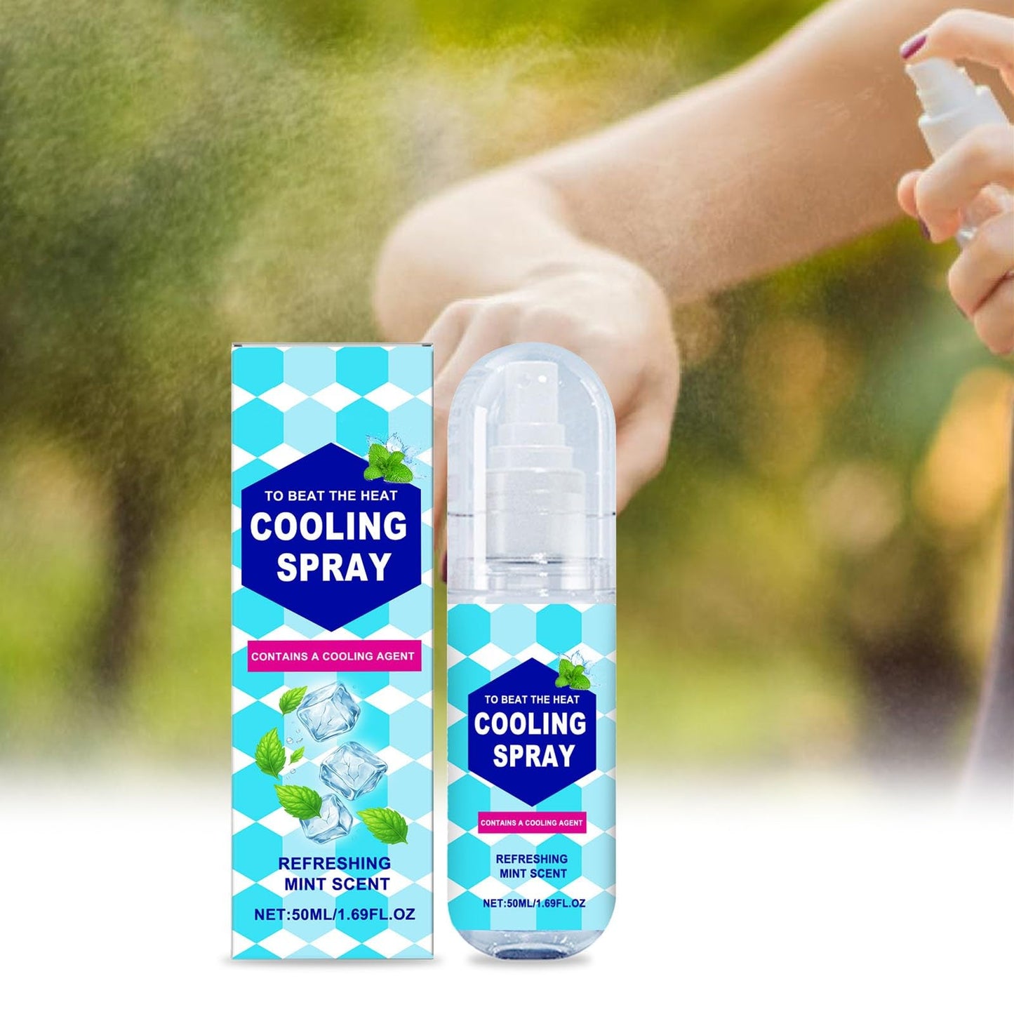 Cool Spray Cool Down Heatstroke Prevention - Lasting Cool Mist - For Clothes Body - Portable Cool 50ml